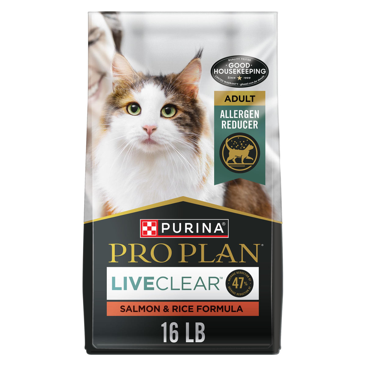 Purina Pro Plan LiveClear Allergen Reducing Dry Cat Food, Salmon, 16 lb