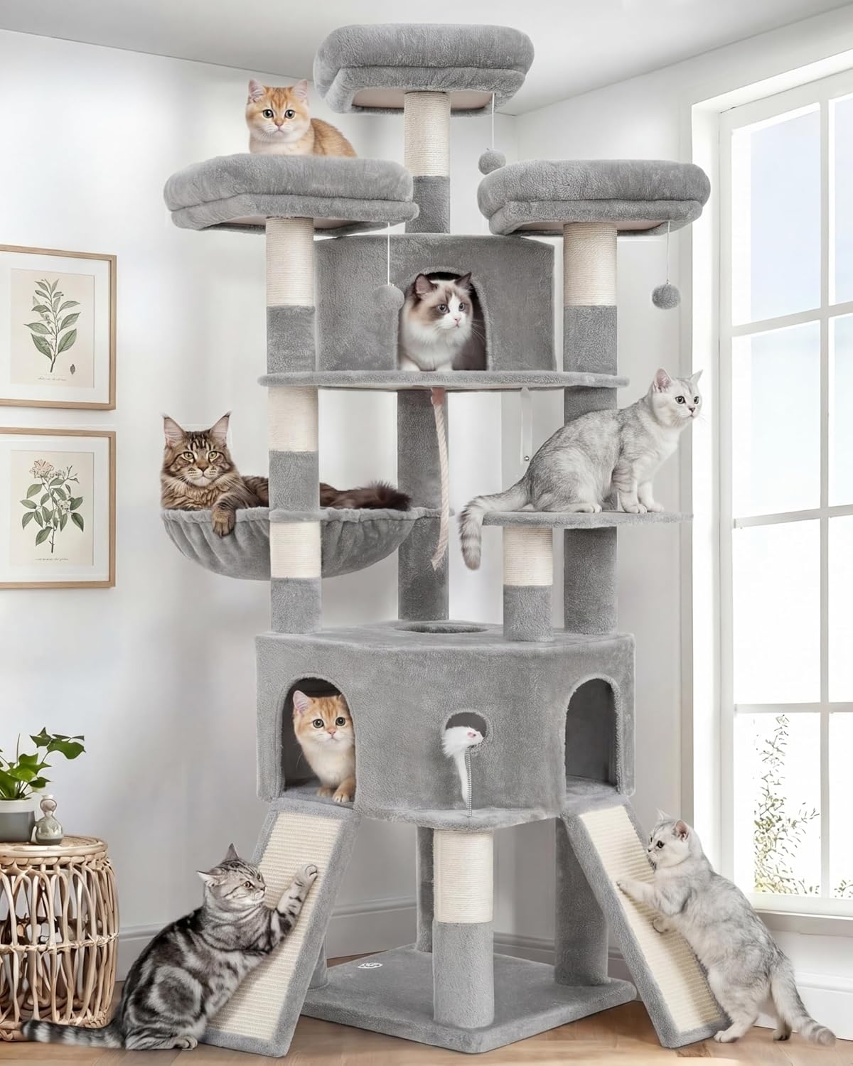 Cat Tree, 81.1" Tall Heavy Duty Cat Tower for Large Cats VCT032W