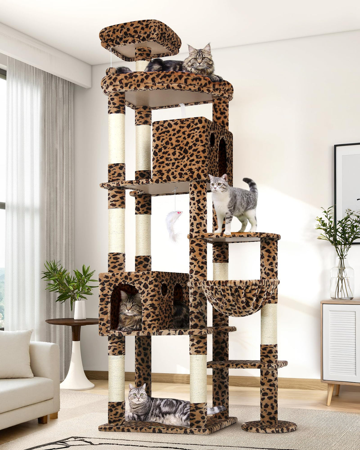 Globlazer Giant Cat Tree for Indoor Large Cats, 83in, F83, Dark Grey