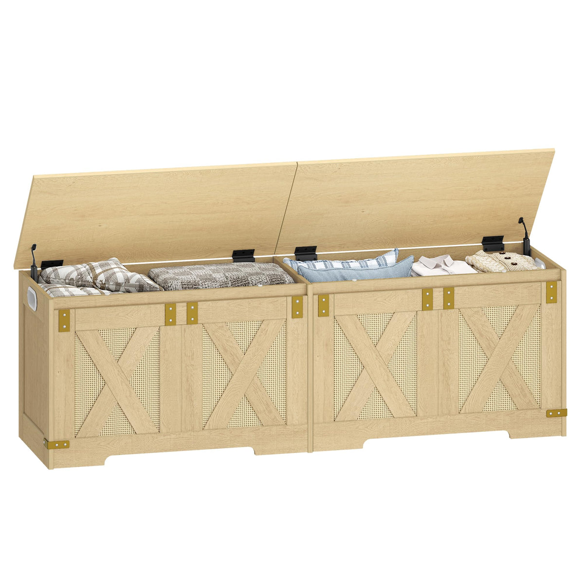 Hzuaneri 59 inches Farmhouse Storage Chest and Bench | 70 Gal | 330lb Seat