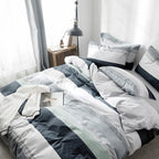 Plaid Duvet Cover Set Washed Cotton,Queen(90"x90"),Multicolor Gingham