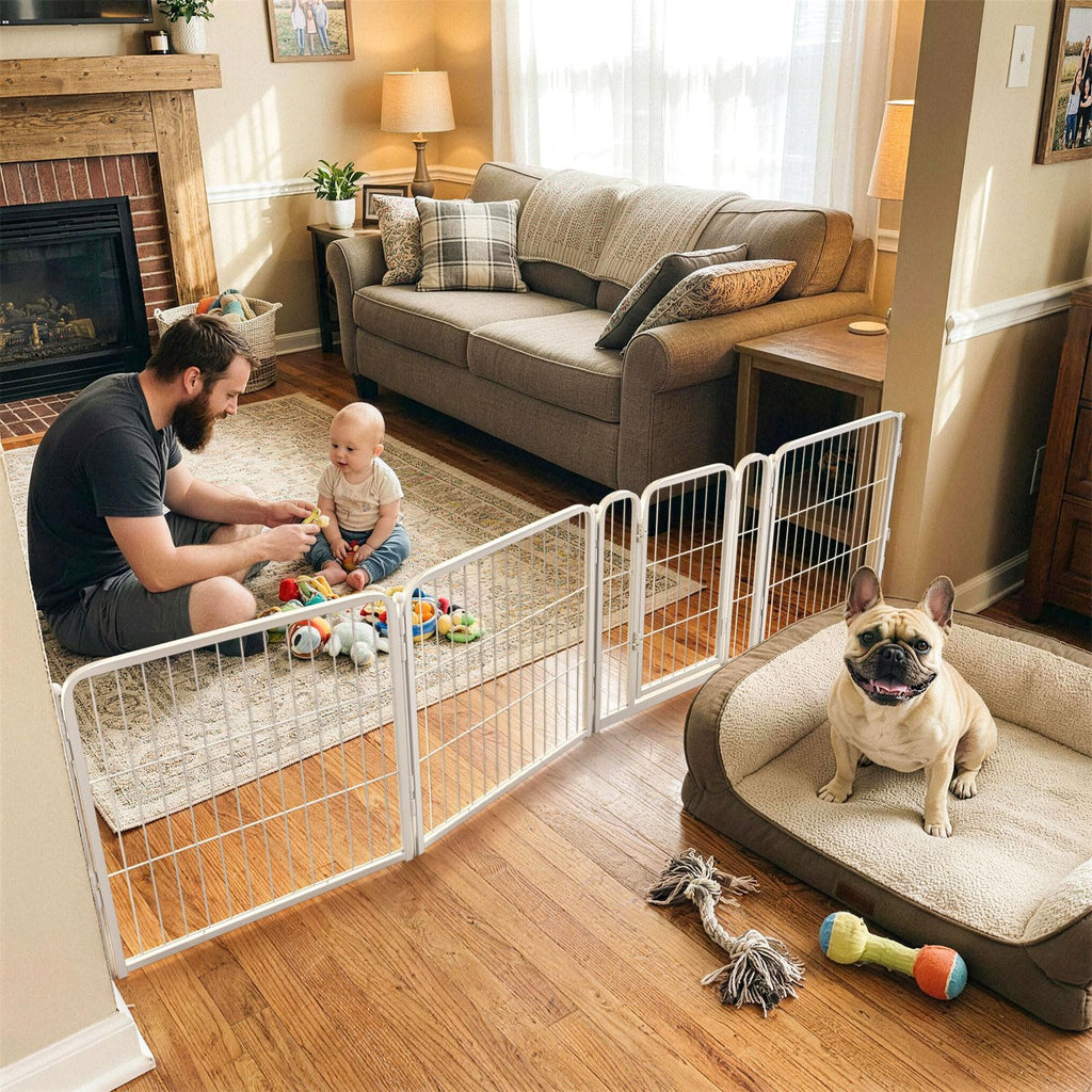 FXW Dog Gate, Extra Wide Adjustable for Openings Up to 111", 32" H
