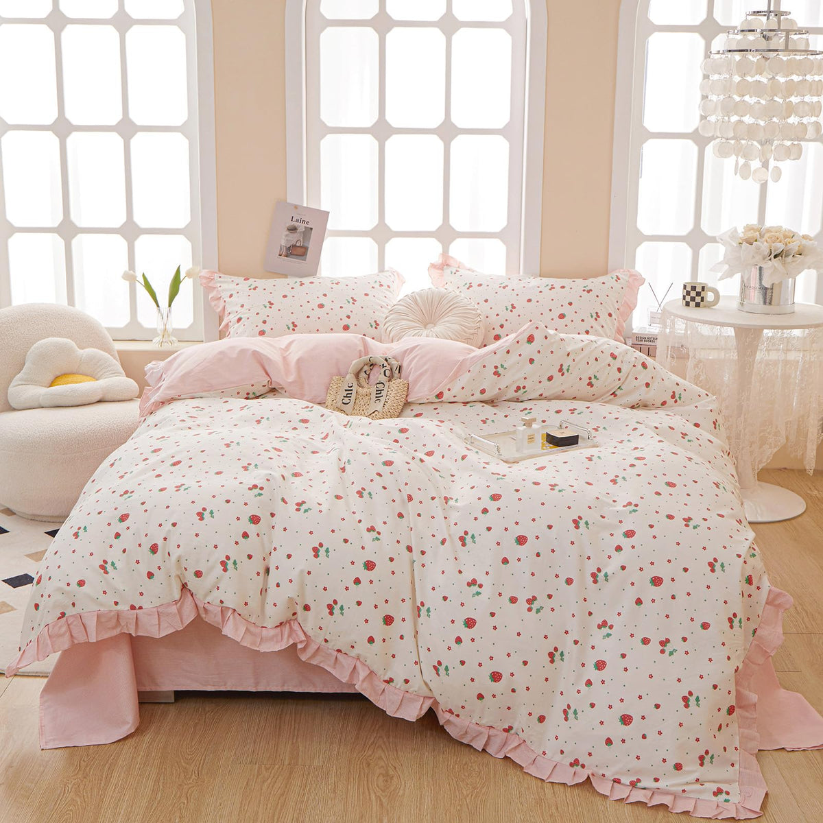 LifeTB Green Floral 100% Jersey Knit Cotton Duvet Cover Queen Vintage Style Botanical Floral Bedding Set Chic Shabby Green Floral Comforter Cover Girl Women Flower Bedding Cover with 2 Pillowcases