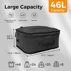 ZPO Travel Vacuum Bags with Pump, IP68 Waterproof Reusable Vacuum Seal Bags for Clothing Travel, 46L Compression Bags for Carry On Suitcases and Backpack (2 Pack+Pump)