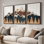 Large Framed 3D Wood Boho Tropical Wall Decor for Living Room, 24x36 Inch