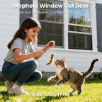 MOPHOTO Cat Door for Window, 34.65"-46.46" Width, 12.2" Height