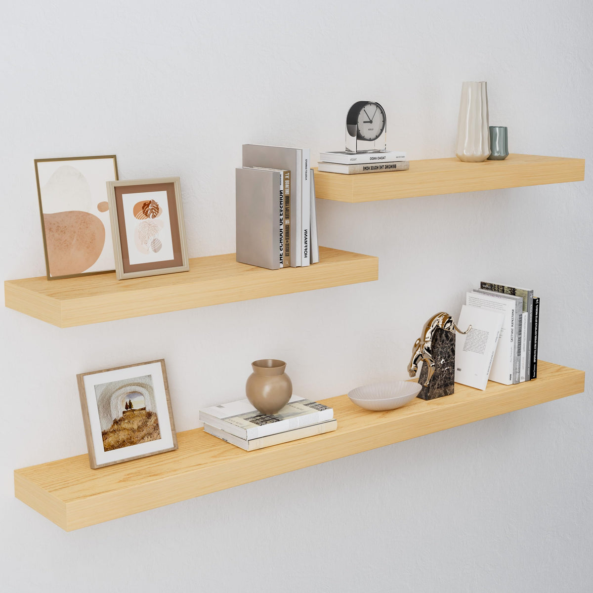 60 inch Long Walnut Floating Shelf for Wall, 8" D Fireplace Mantel
