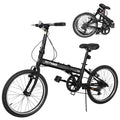Superday 20 Inch Folding Bike, 7-Speed Lightweight Foldable Bike for City Commuting, Folding Bicycle with V Brake Adjustable Stem, Folding Bikes for Adults/Men/Women/Teenagers(Black/White/Blue/Pink)