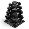 BalanceFrom Rubber Coated Hex Dumbbell Weight Set with Storage Rack, 100LB or 150LB or 200LB Set, 5-20 lbs or 5-25 lbs or 10-30 lbs Pairs