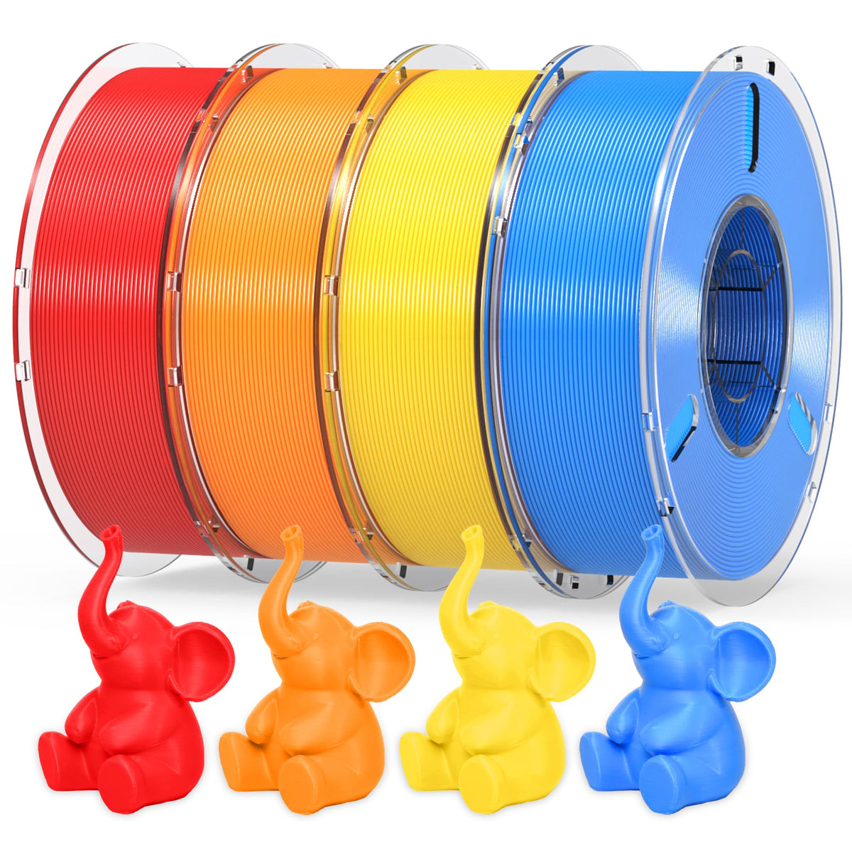 RAMBERY Silk Rainbow PLA 3D Printer Filament Bundle, 10 Colors Total 10kg, 1.75mm Multicolor Gradient 3D Printing Filament for Most FDM 3D Printers, 1KG Spool (2.2lbs) x 10 PCS