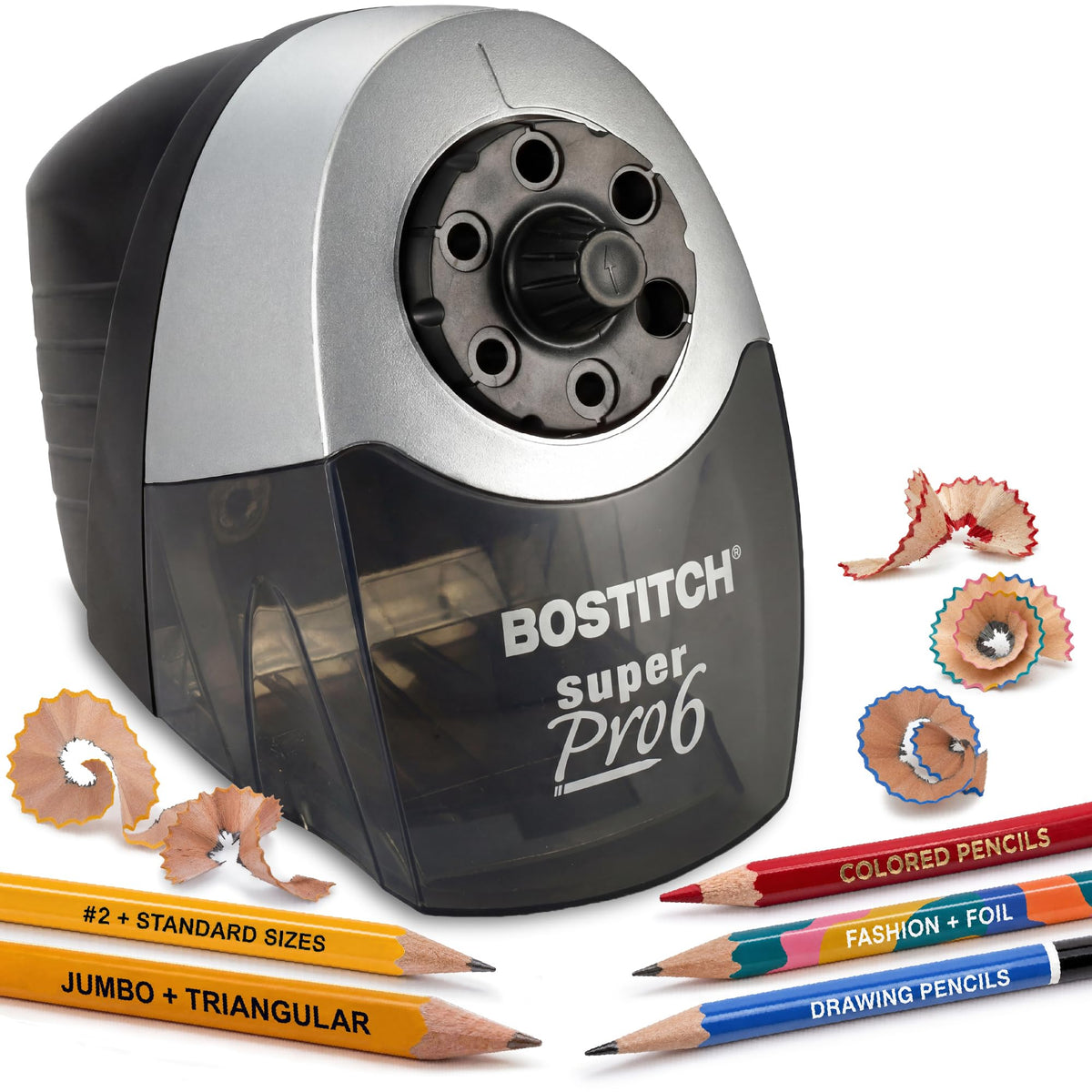 Bostitch Office QuietSharp Electric Pencil Sharpener, Heavy Duty Classroom or Office Use, Size Selector with 6 Different Sizes, Blue (Pack of 4)