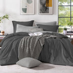 Monbix King Size Comforter Set Olive Green 7 Pieces Bed in a Bag