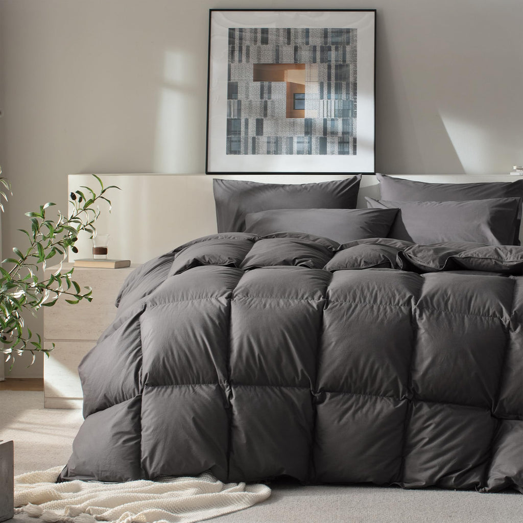 Hungarian Feather Down Comforter Queen,100% Organic Cotton Duvet Insert