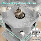 Cat Tree, 81.1" Skyward Corner Cat Tower for Large Cats VCT031W