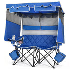Suteck Double Camping Chair with Canopy, 660lbs Folding Loveseat with Shade
