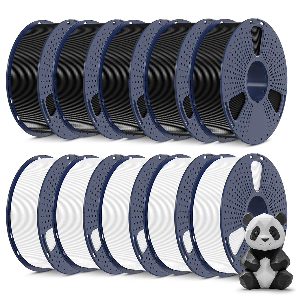 SUNLU PLA Plus Filament 1.75mm, 10KG Bundle, Black & White