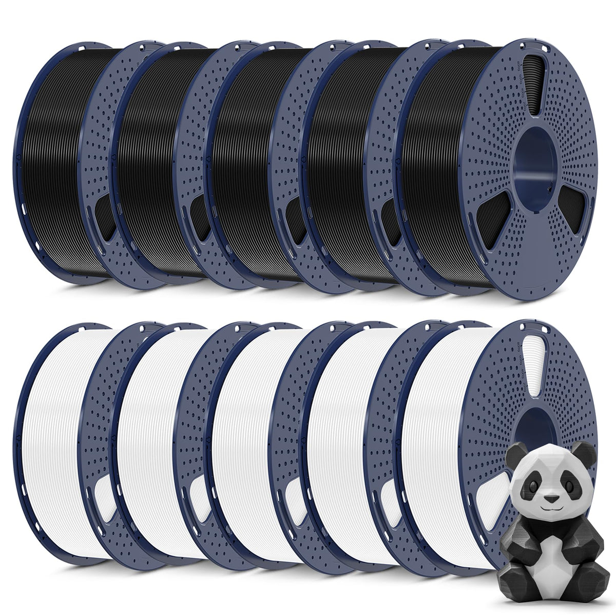 SUNLU PLA Plus Filament 1.75mm, 10KG Bundle, Black & White