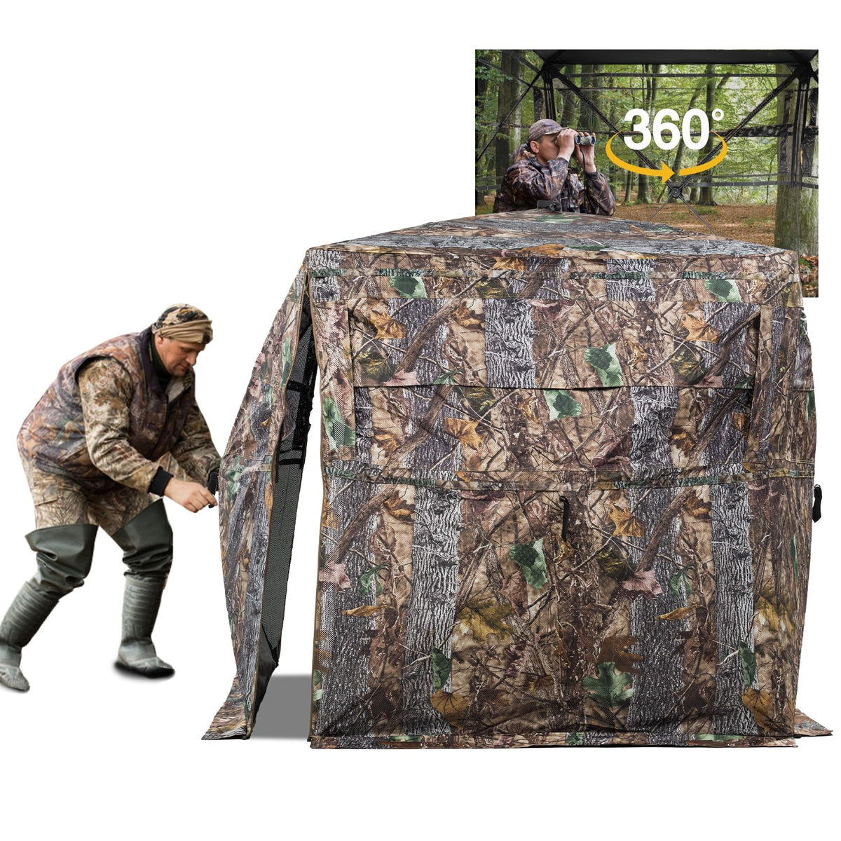 FUNHORUN Hunting Blind 270/360 See Through Deer Blind, Pop Up Ground Blind