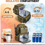 Goture Fishing Backpack with Cooler, 4 3600 Tackle Boxes,2 Rod Holders