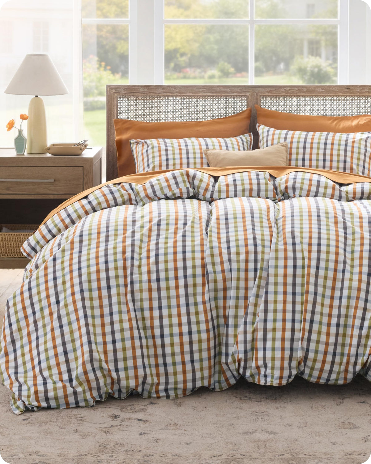 Bedsure PureWoven 100% Cotton Floral Duvet Cover Set, King, Light Blue