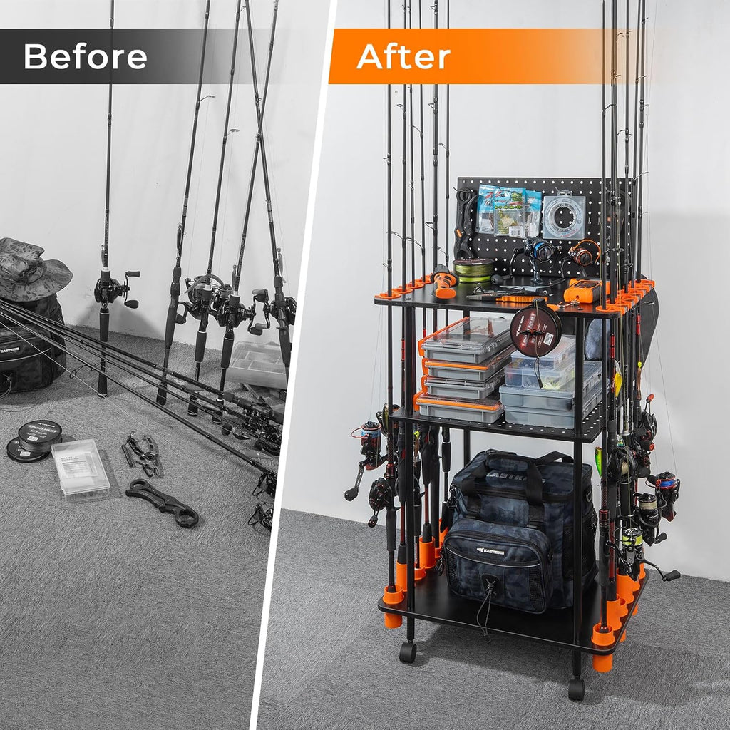KastKing Gear Trolley V12 Mobile Fishing Rod Holder for 12 Rods or Combos