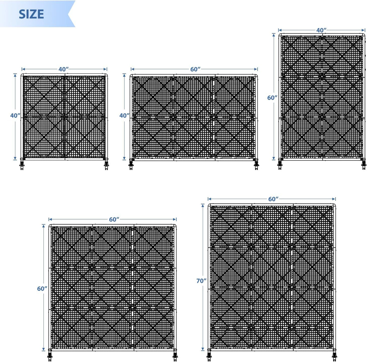 E&K H40xW60 inches Movable Privacy Hedge Fence Artificial Faux Grass Room Space Divider Boxwood Backdrops Stand Decor with Wheels
