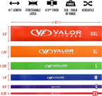 Valor Fitness Premium Resistance Bands Set - Perfect for Pull Ups, Squats, Deadlifts, Bench Press, and Full-Body Workouts - Sizes XS to XXL