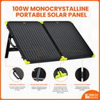 RICH SOLAR 100W Briefcase Solar Charging Kit Portable Solar Panel with 20A Charger Controller Built-in Robust Kickstand (100W+10A Controller)