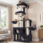 Gitelsnour Sturdy Cat Tree Tower, 3 XXL Condos for Large Adult Cats GCT036W