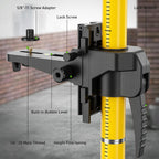 Huepar 12 Ft./3.7M Professional Laser Level Pole with Tripod and 1/4-Inch by 20-Inch Laser Mount for Rotary and Line Lasers, Adjustable Telescoping Laser Pole with 5/8"-11 Threaded Adapter-LP36A
