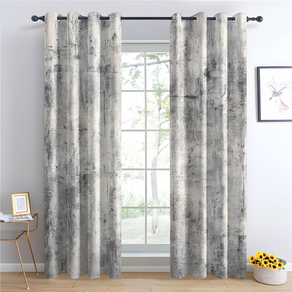 Mid Century Blackout Curtains & Gifts, Thermal Insulated Room Darkening Grommet Drapes for Bedroom Living Room, Minimalist Modern Abstract Window Treatments, 108 Inch Drapes 2 Panel Set