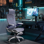 ELABEST X100 Ergonomic Mesh Office Chair with Footrest, Big and Tall Hone Desk Chair with 5D Flip-Up Arms, Adjustable 3D Lumbar Support,Gaming & Executive Computer Chairs