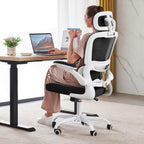 TRALT Office Chair Ergonomic Desk Chair with Lumbar Support Black White, 1