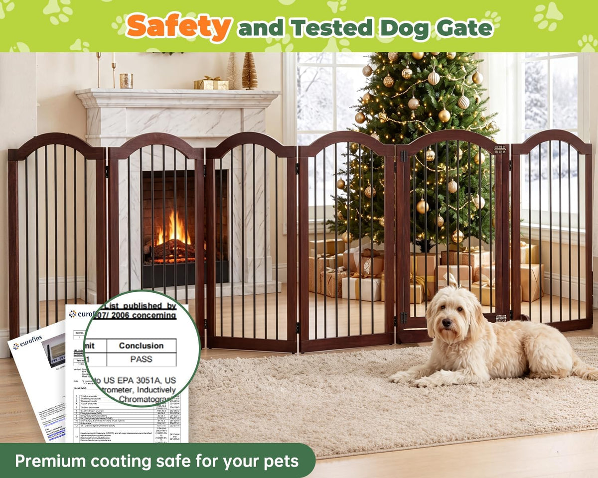 PrimeZone 144" Extra Wide 36" Tall Free Standing Dog Gate Indoor with Door