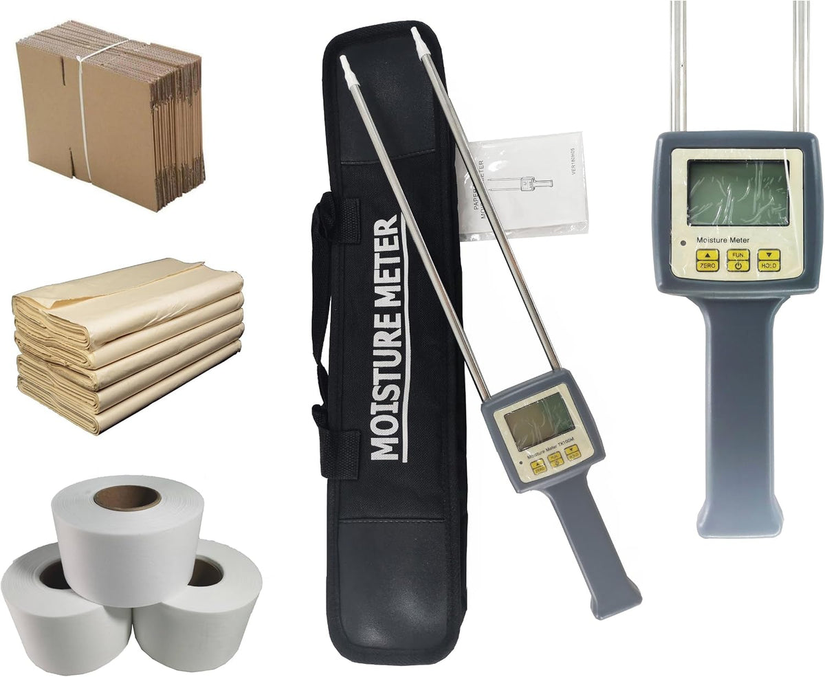 Paper Bale Moisture Meter Paper Moisture Tester Analyzer With Measuring Range 0 To 95% Resolusion 0.1 Accuracy ± 0.5% n Digital Backlight Display For Paper Parcel Paper Bale Paper Dust Etc