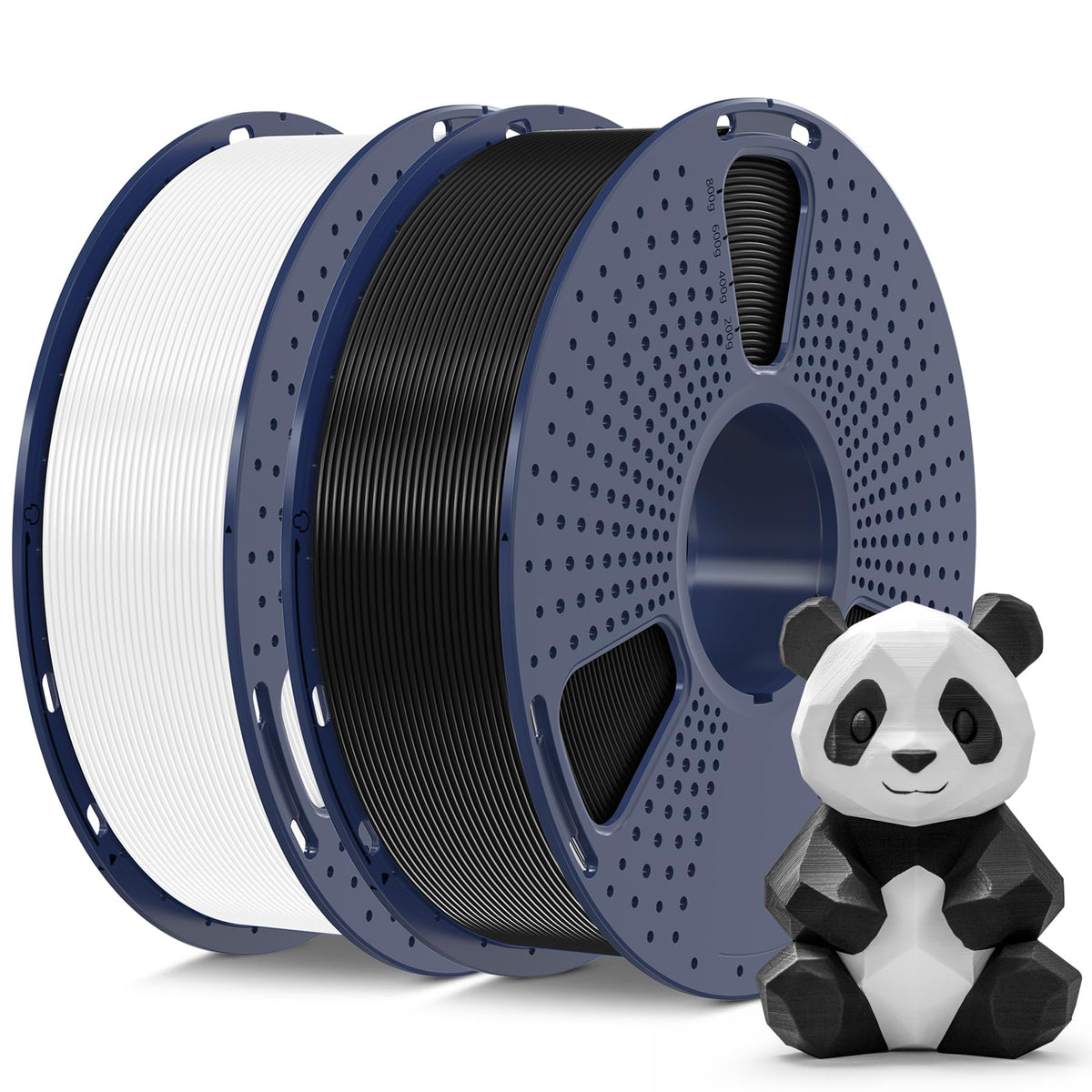 SUNLU PLA Plus Filament 1.75mm, 10KG Bundle, Black & White