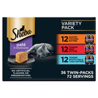 Sheba Perfect Portions Pate Wet Cat Food, Variety Pack, 2.6 oz, 48 ct
