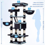 Heybly Cat Tree, 68 inch Multi-Level Cat Tower for Indoor Cats HCT025G