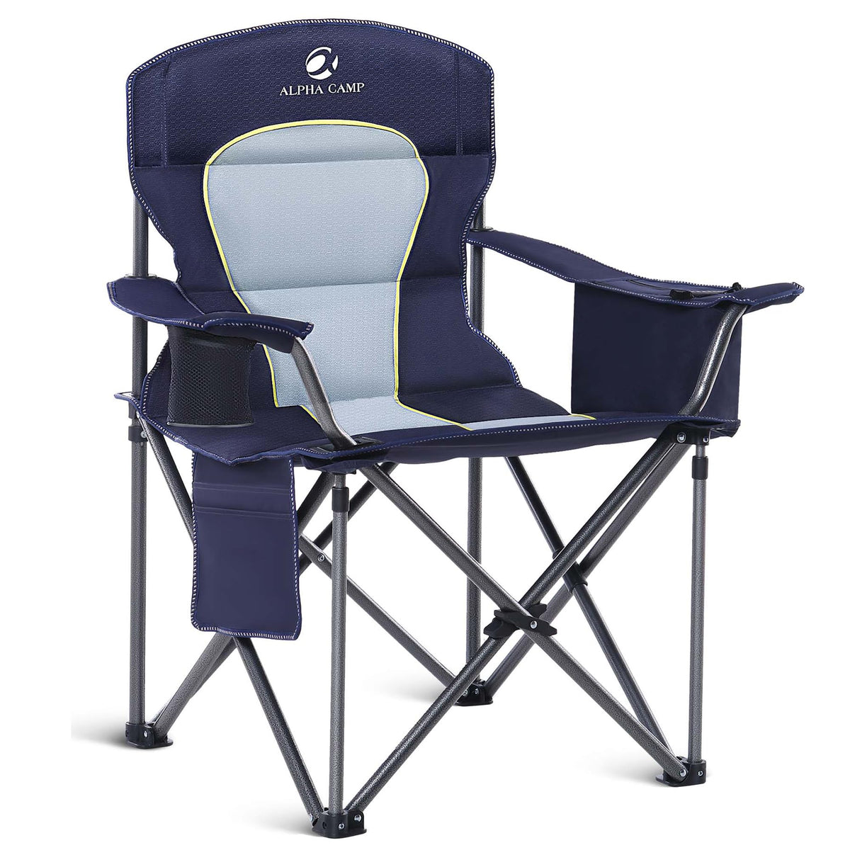 ALPHA CAMP Oversized Fully Padded Camping Chairs with Lumbar Support