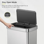 EKO 21 Gallon Touchless Motion Sensor Kitchen Trash Can, Stainless Steel