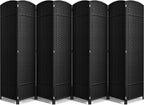 Sorbus Foldable Room Divider, Mesh Privacy Screen (8 Panel, Black)