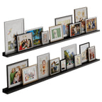 Wallniture Denver White Picture Ledge 72" Floating Shelves for Wall, Bookshelf for Living Room, Bedroom and Nursery Decor, Set of 2