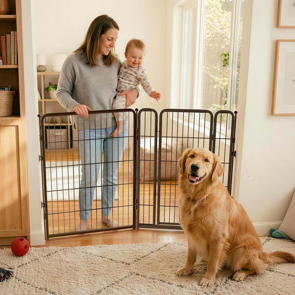 FXW Dog Gate, Extra Wide Adjustable for Openings Up to 111", 32" H