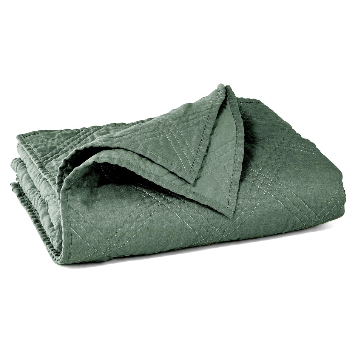 Levtex Home - 100% French Flax Linen Front/100% Cotton Back - Quilted Throw - French Flax Washed Linen - Charcoal - Throw Size (50 x 60in.)