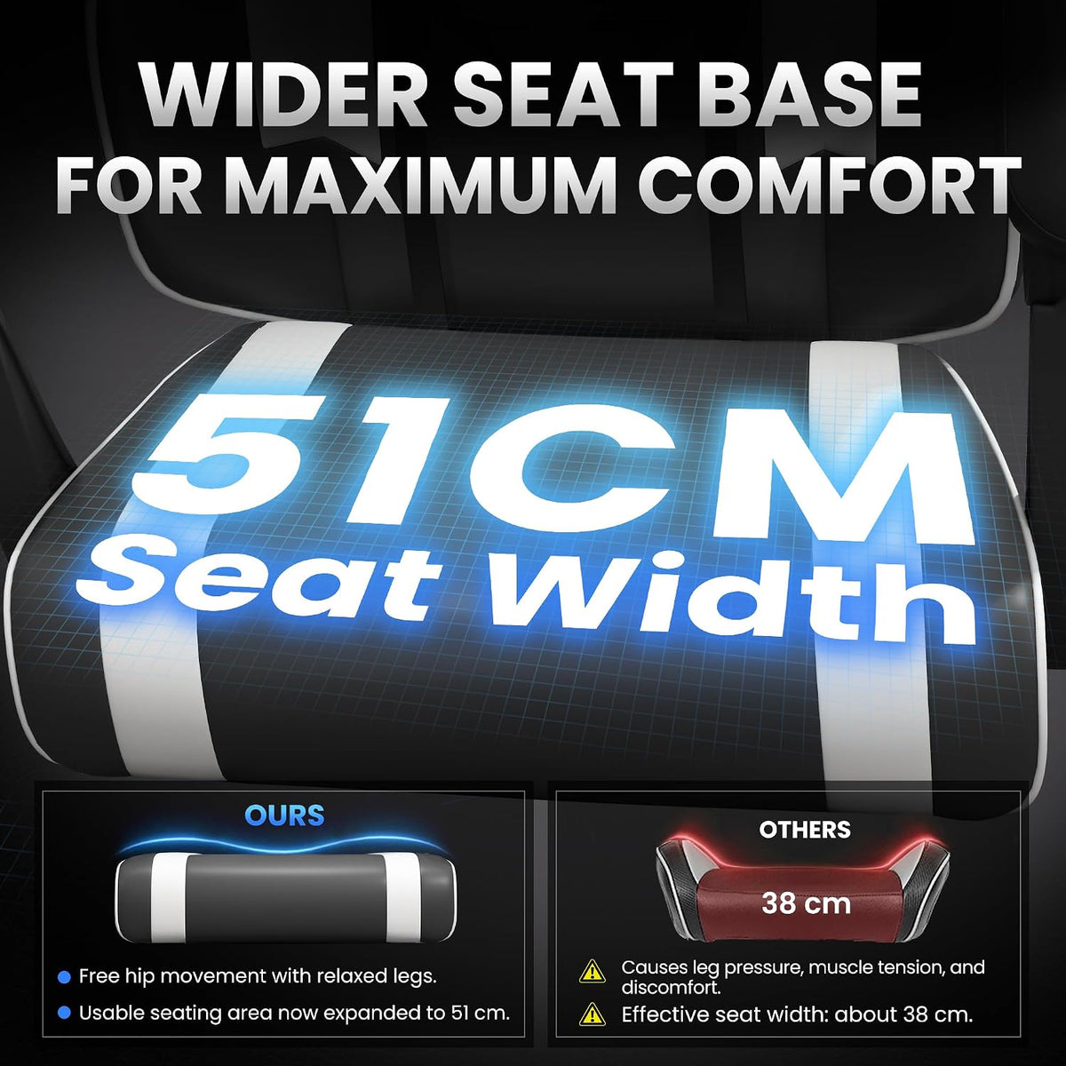 Video Gaming Chair for Adults with Footrest, Ergonomic PC Chair,Jet Black