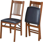 Stakmore True Mission Solid Foldable Wood Dining Chairs, Fruitwood, 2 Pack