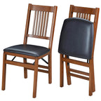 Stakmore True Mission Solid Foldable Wood Dining Chairs, Fruitwood, 2 Pack