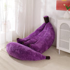 Banana Bean Bag Chair with Ottoman, Floor Sofa Bed with Footrest, Comfy Convertible Lounger for Adults, Plush Couch for Bedroom, Living Room or Dorm, L-Yellow