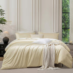 MooMee Queen Duvet Cover Set 100% Extra Long Staple Cotton Cooling Bedding