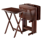 Winsome Dylan Set of 4 Oversized Foldable Snack Tables with Storage Rack